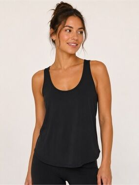 Lululemon Black Relaxed Racerback Tank Size 6 Workout Top